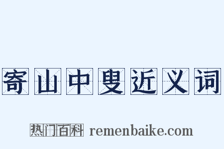 寄山中叟近义词是什么意思的图片